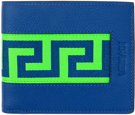 versace ee3yobpc8 embg black blue compact bifold mens wallet|Versace card case.